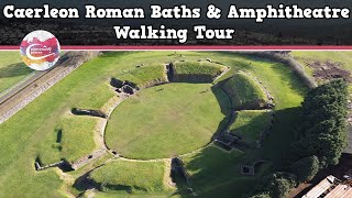 CAERLEON ROMAN BATHS amp AMPHITHEATRE WALES  Walking Tour  Pinned on Places [upl. by Anialram298]