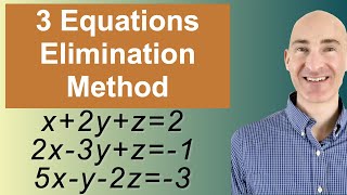 Solving Systems of 3 Equations Elimination [upl. by Kenrick792]