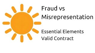 Fraud vs Misrepresentation  Other Essential Elements of a Valid Contract  CA CPT  CS amp CMA [upl. by Dahsraf]